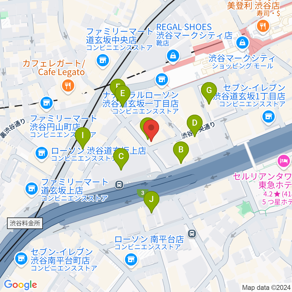 渋谷GUILTY周辺のカフェ一覧地図