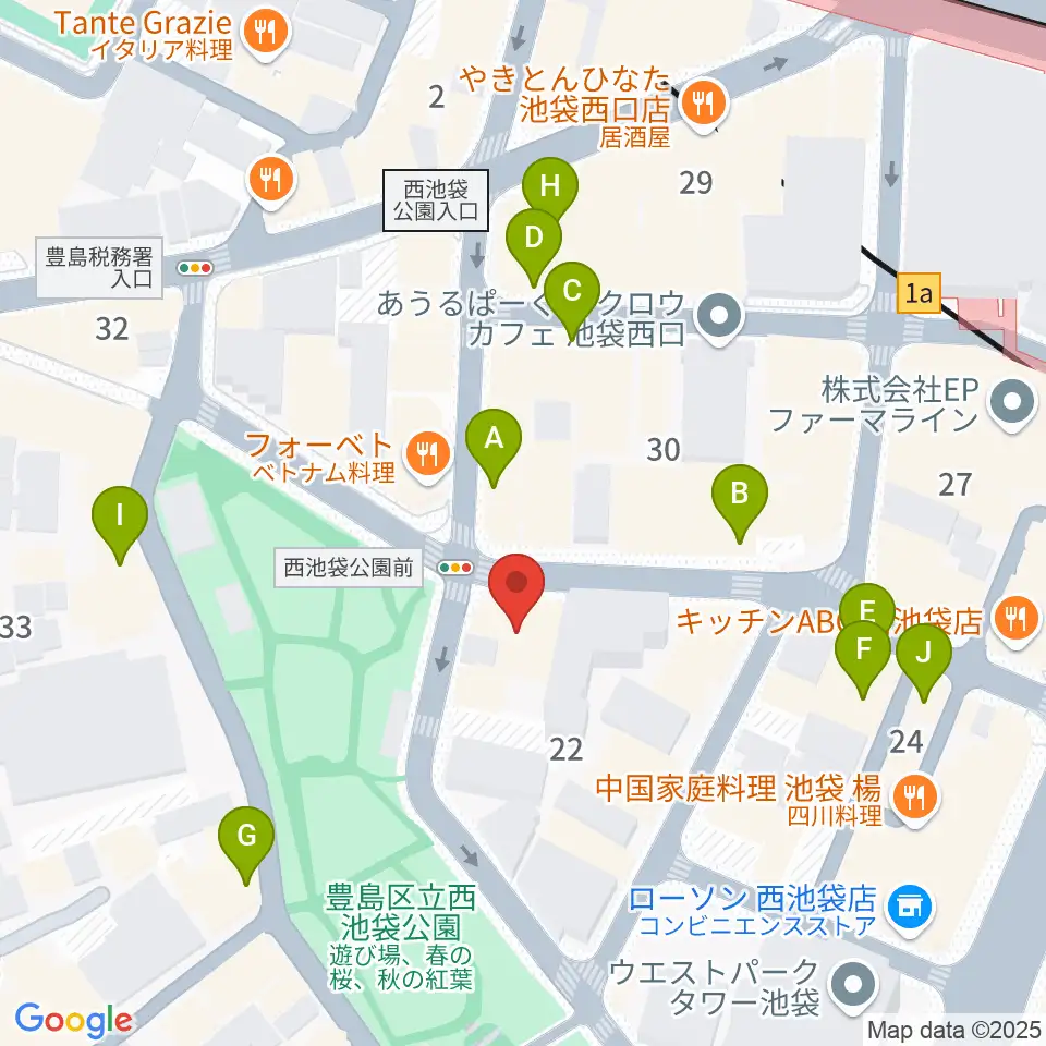 ココナッツディスク池袋店周辺のカフェ一覧地図