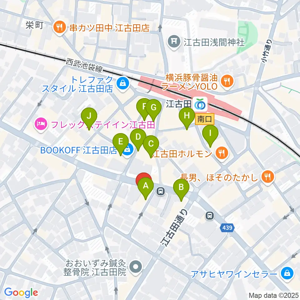 ココナッツディスク江古田店周辺のカフェ一覧地図