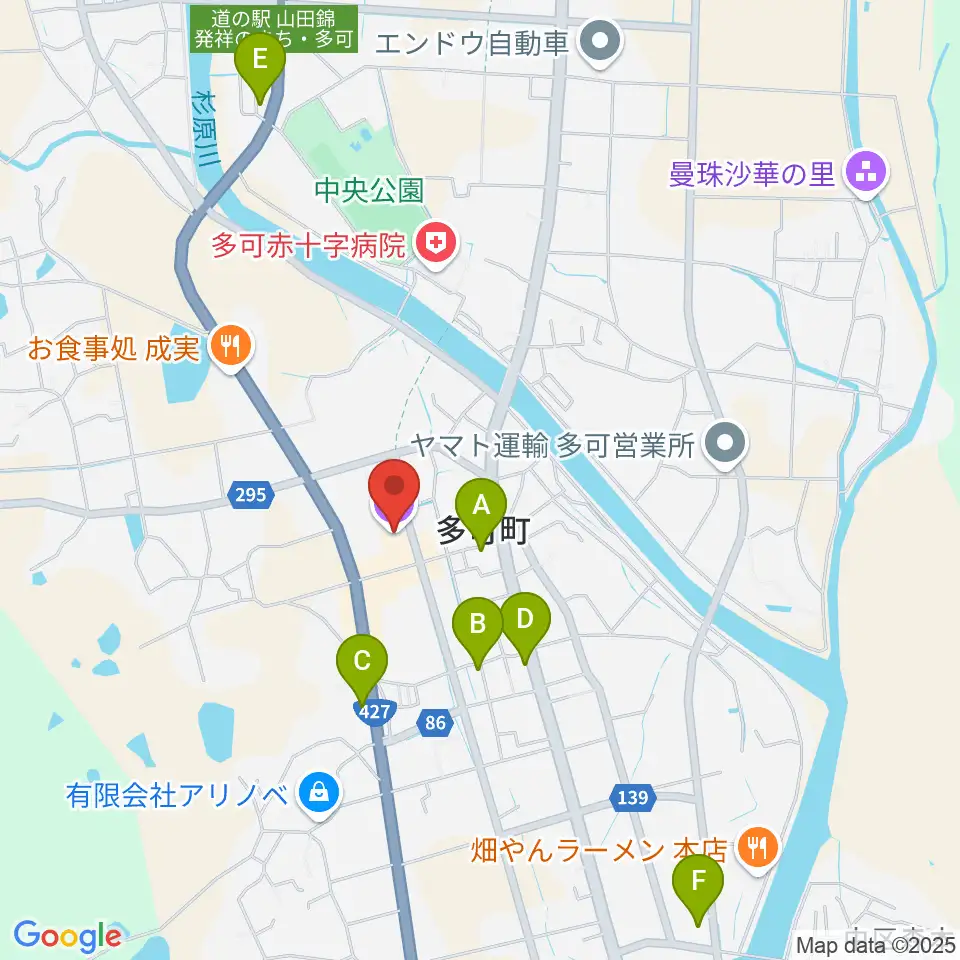 多可町文化会館 ベルディーホール周辺のカフェ一覧地図