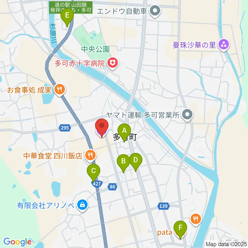 多可町文化会館 ベルディーホール周辺のカフェ一覧地図