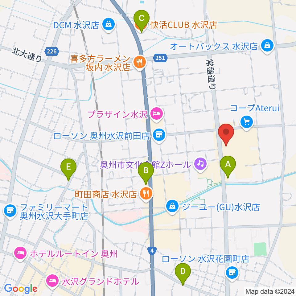 正時堂アテルイセンター周辺のカフェ一覧地図