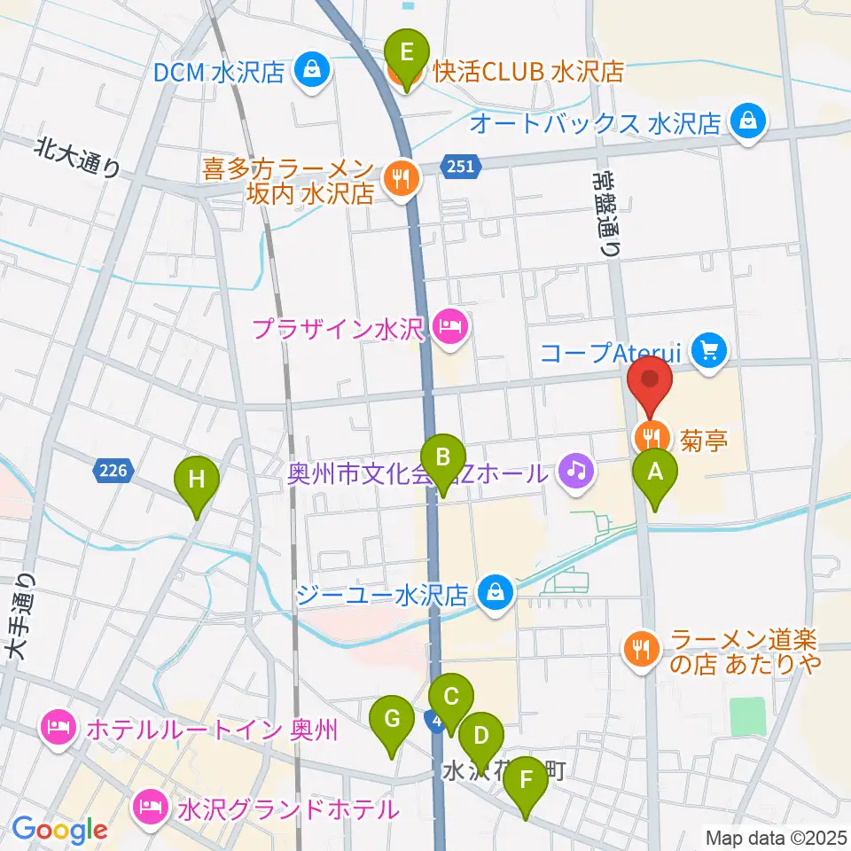 正時堂アテルイセンター周辺のカフェ一覧地図