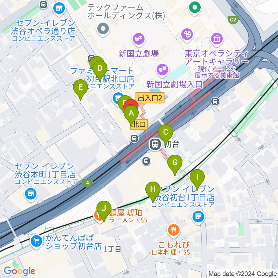 初台DOORS周辺のカフェ一覧地図