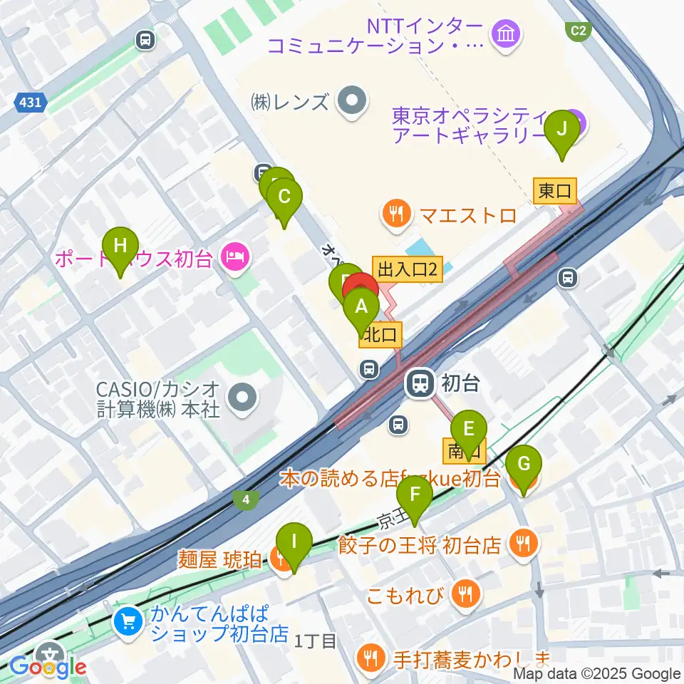 初台DOORS周辺のカフェ一覧地図
