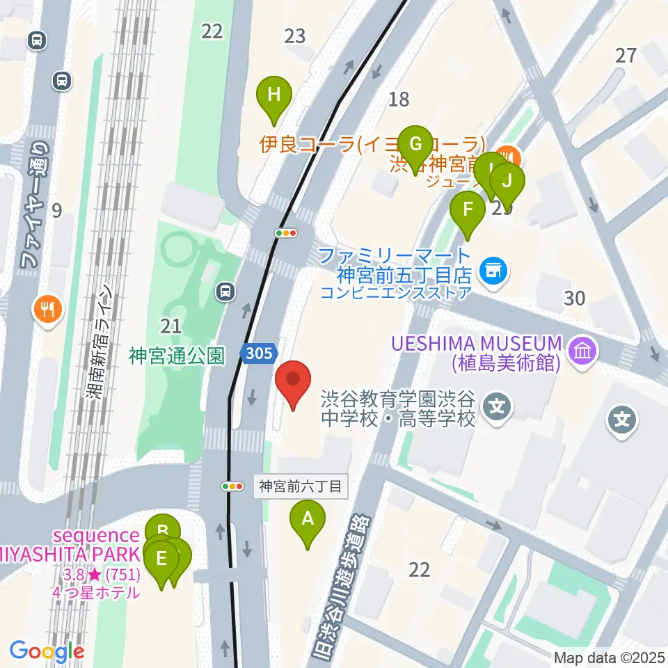 ハイファイ・レコード・ストア周辺のカフェ一覧地図
