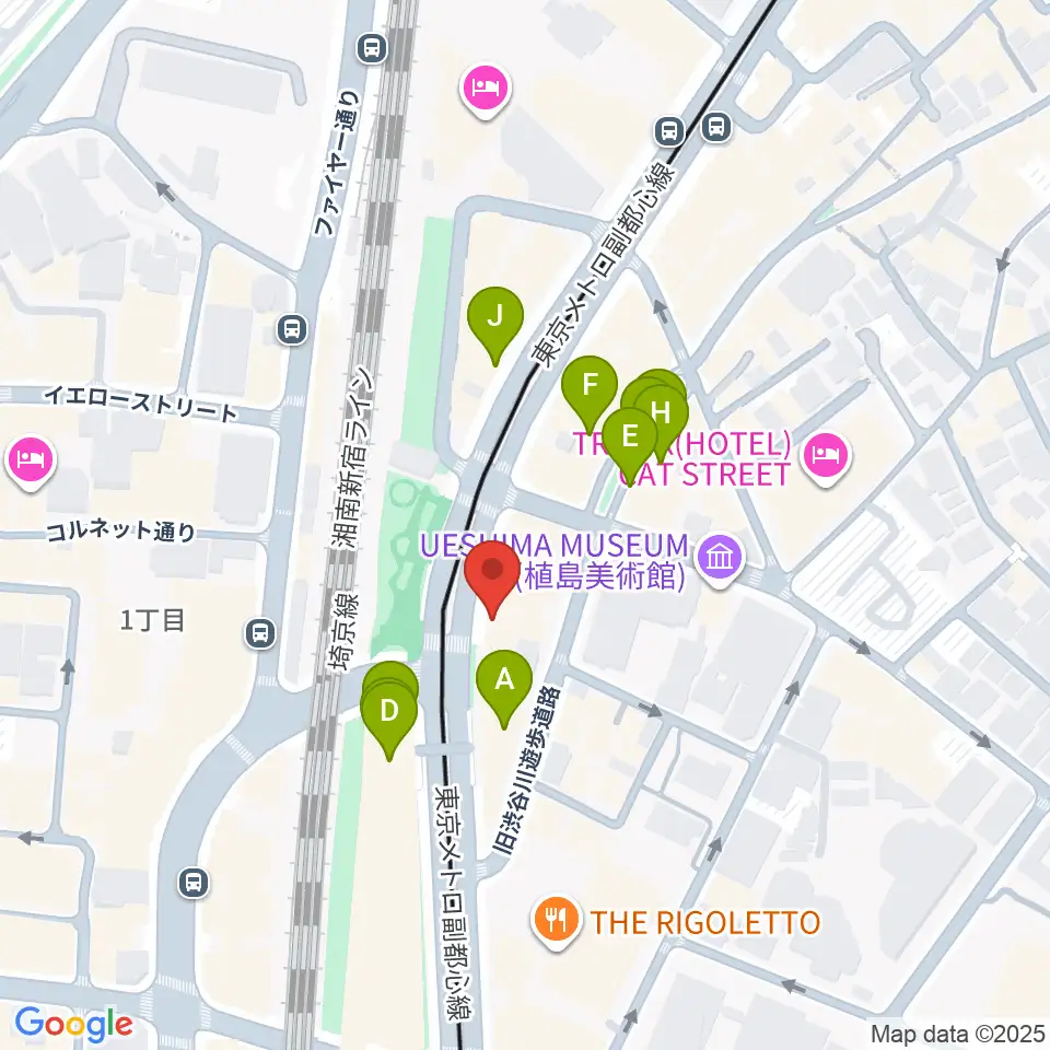 ハイファイ・レコード・ストア周辺のカフェ一覧地図