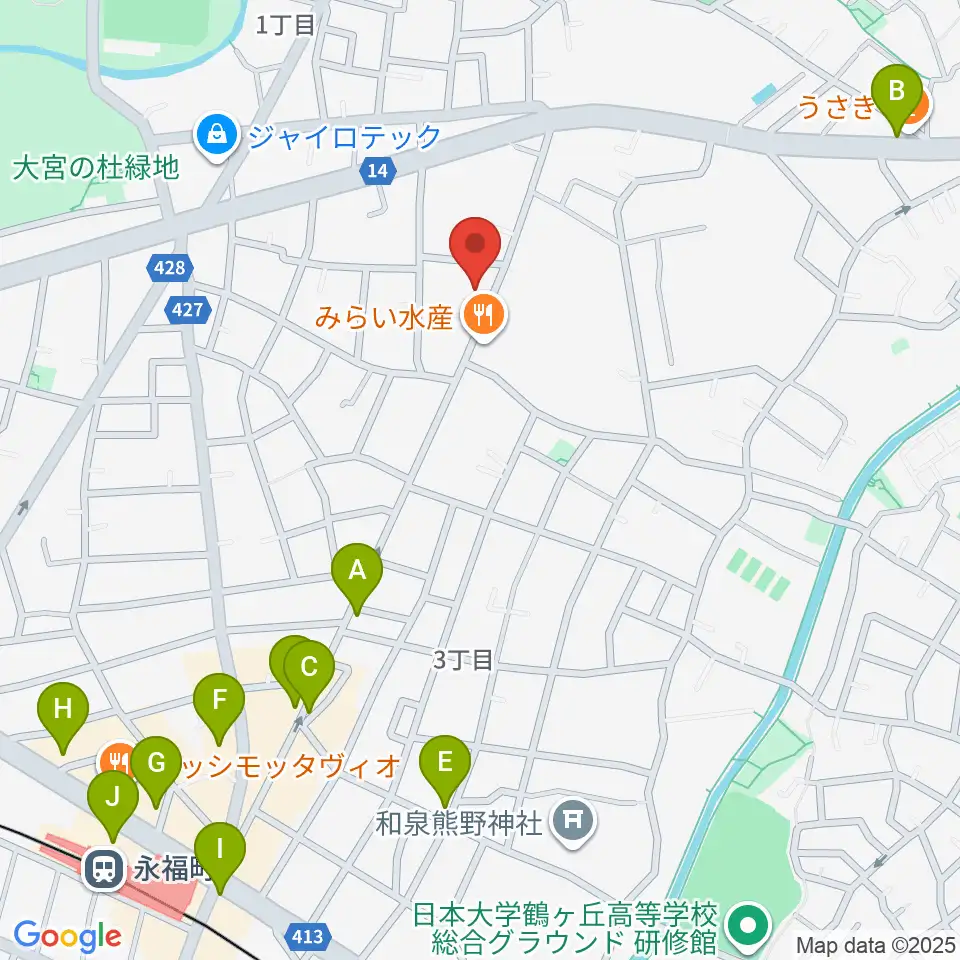 ソノリウム周辺のカフェ一覧地図