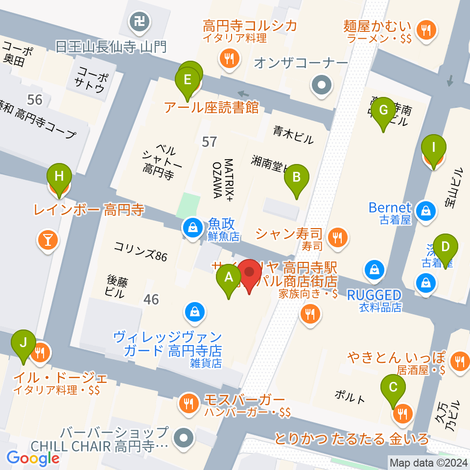 UNIVERSOUNDS周辺のカフェ一覧地図