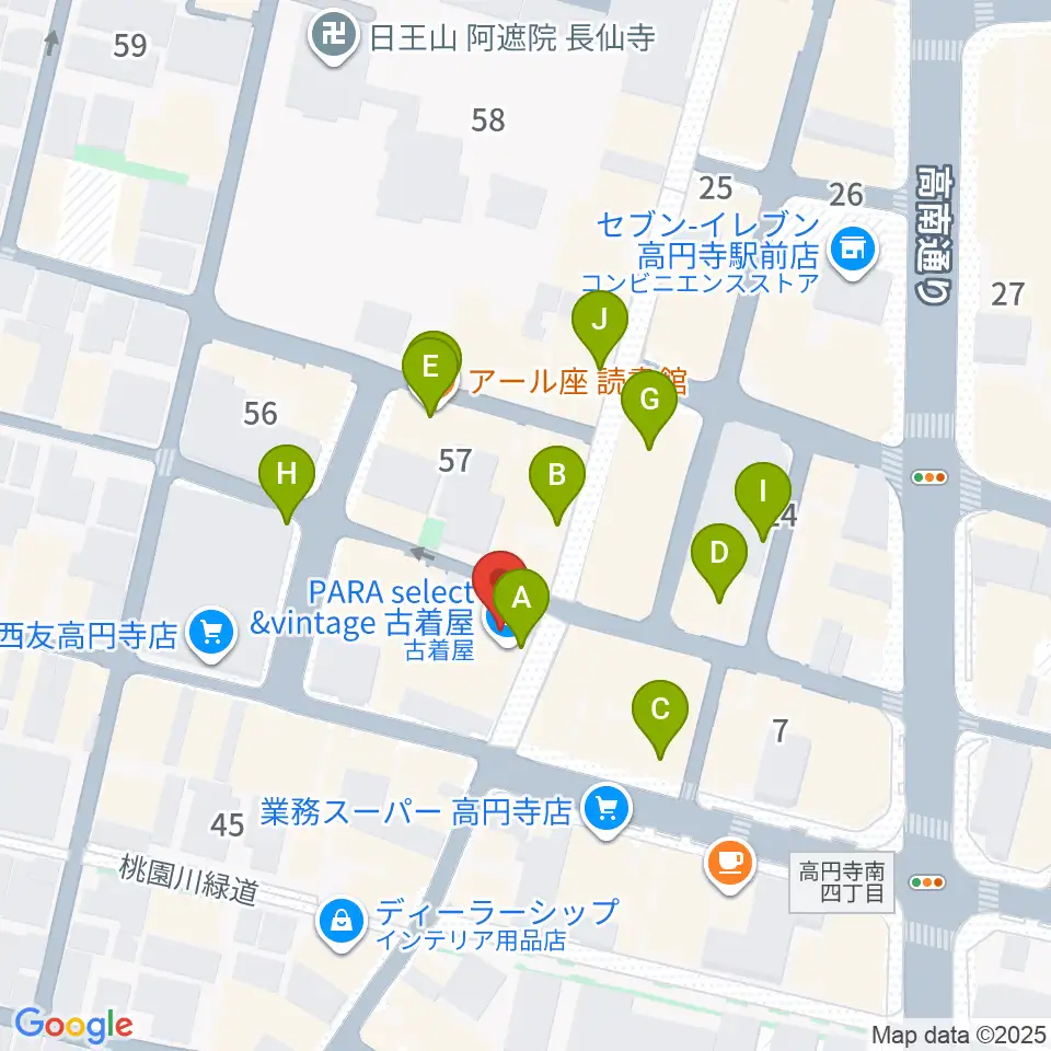 UNIVERSOUNDS周辺のカフェ一覧地図