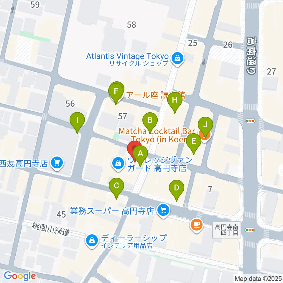 UNIVERSOUNDS周辺のカフェ一覧地図