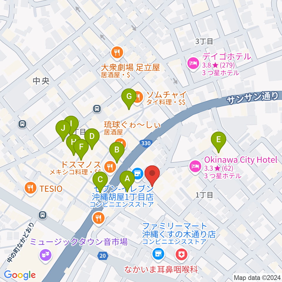 ZIGZAG周辺のカフェ一覧地図