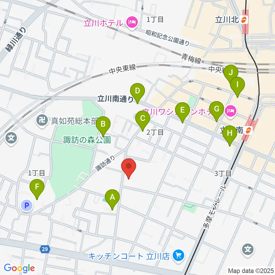 柴崎学習館周辺のカフェ一覧地図
