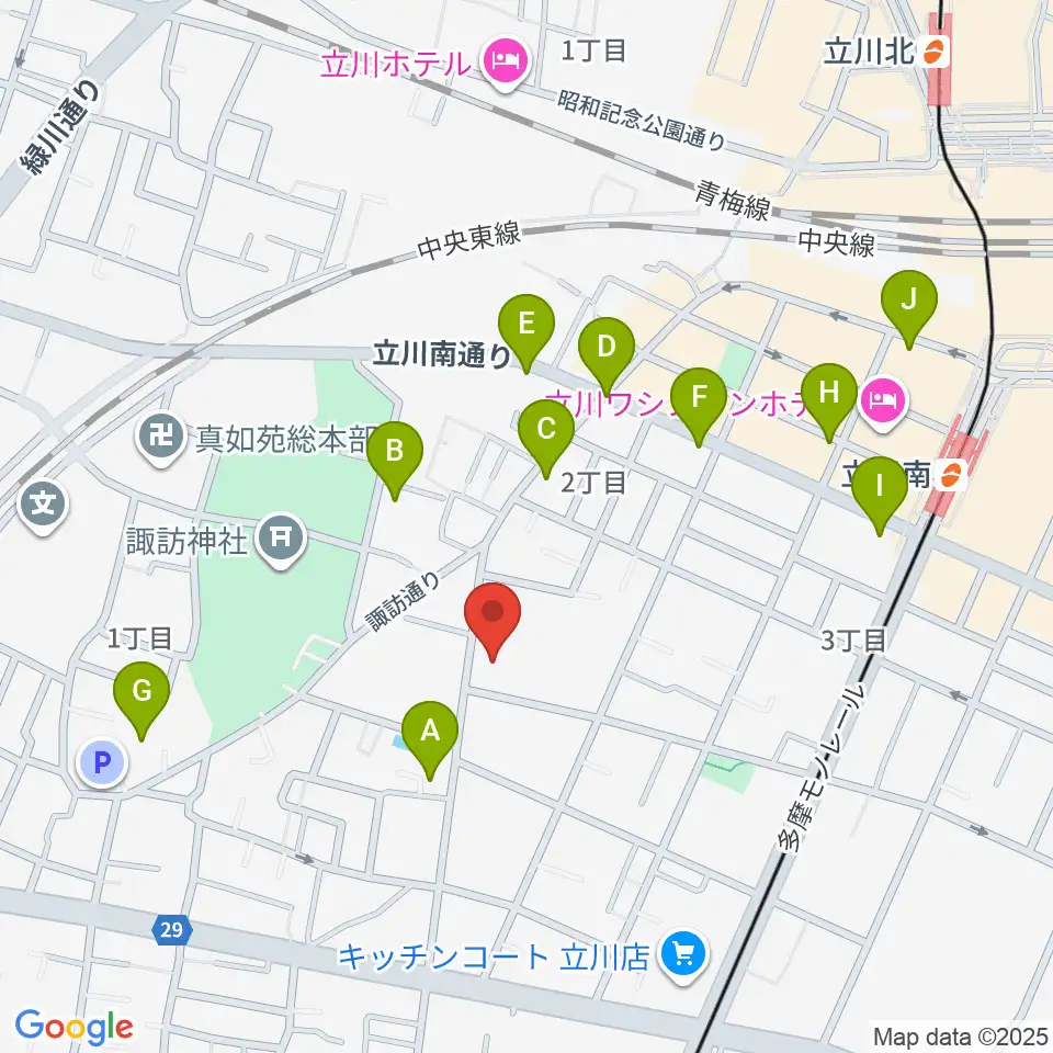 柴崎学習館周辺のカフェ一覧地図