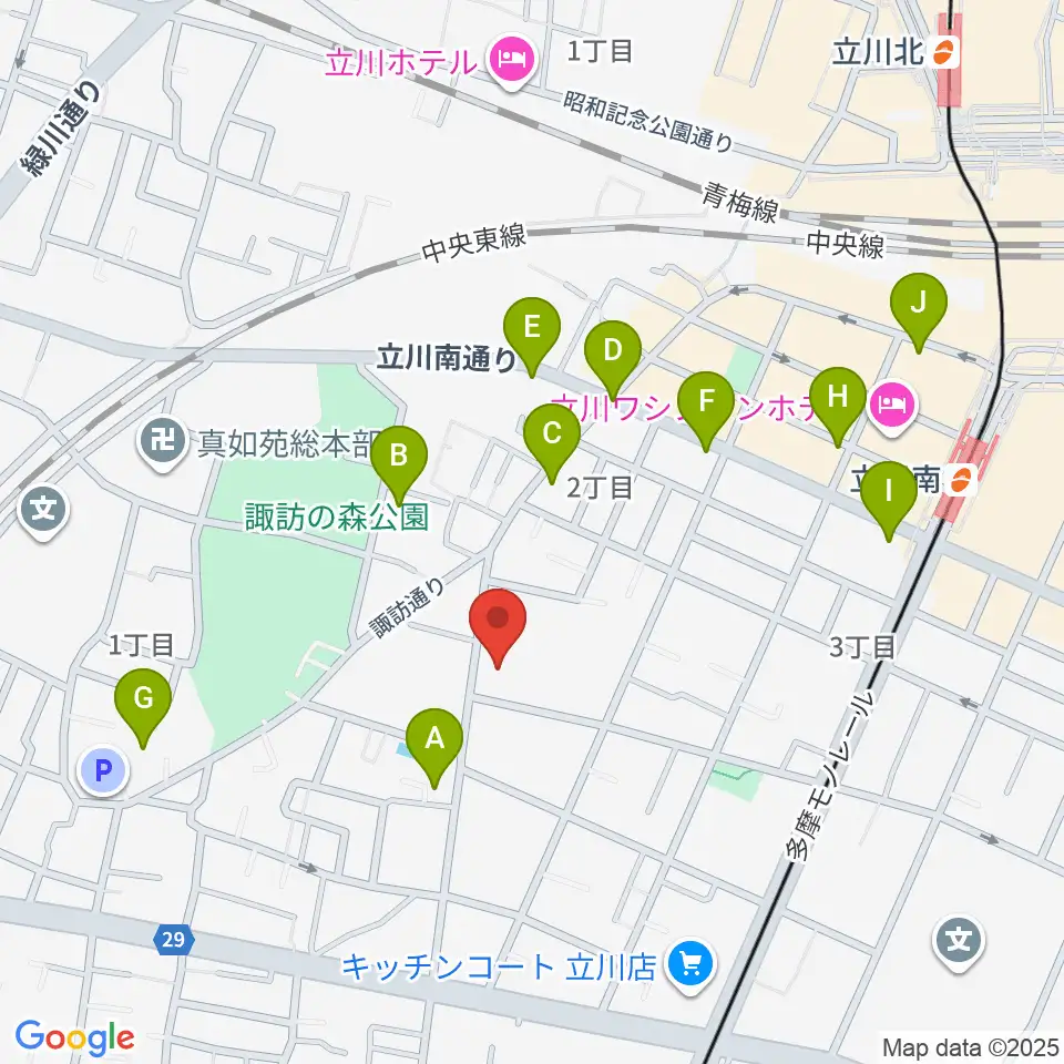 柴崎学習館周辺のカフェ一覧地図