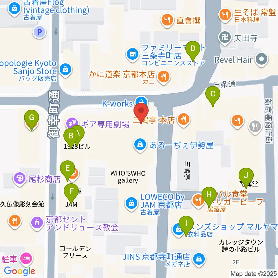 京都HAPPY JACK周辺のカフェ一覧地図