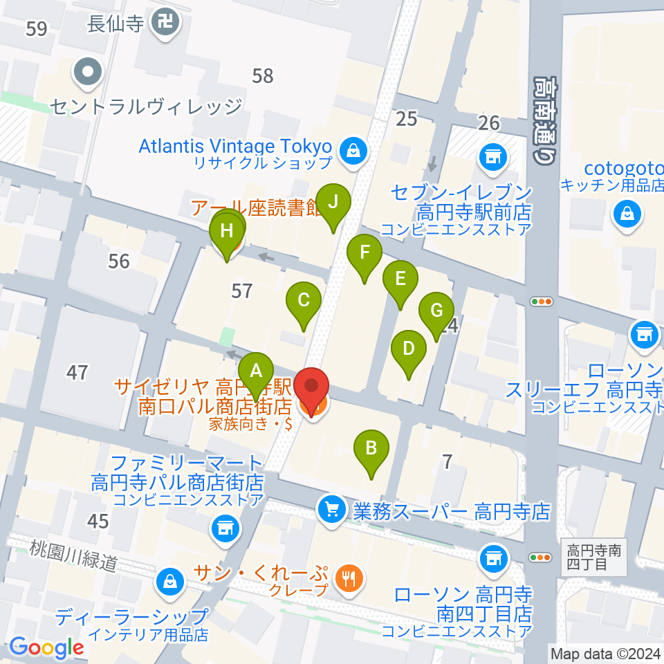 RECORD BOY周辺のカフェ一覧地図