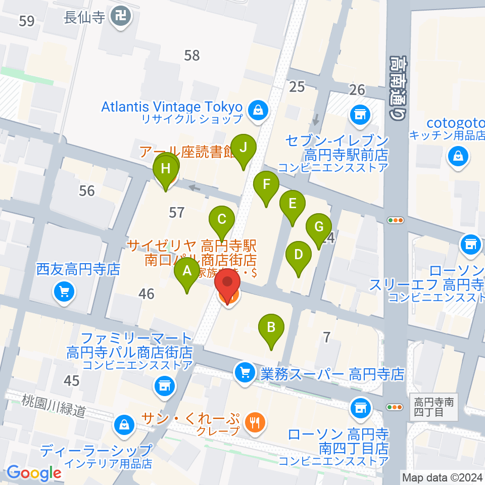 RECORD BOY周辺のカフェ一覧地図