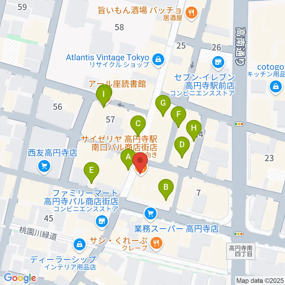RECORD BOY周辺のカフェ一覧地図