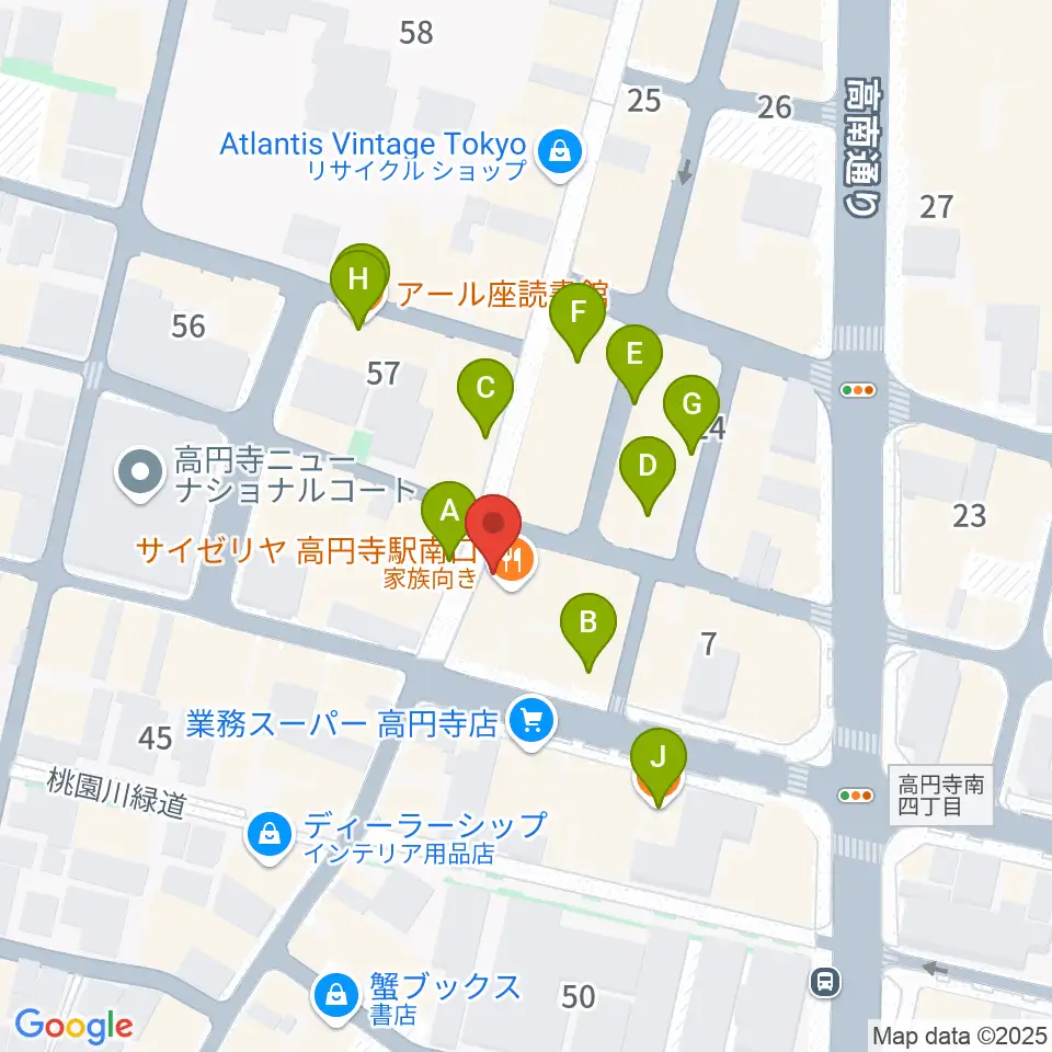 RECORD BOY周辺のカフェ一覧地図