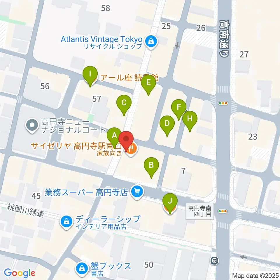 RECORD BOY周辺のカフェ一覧地図
