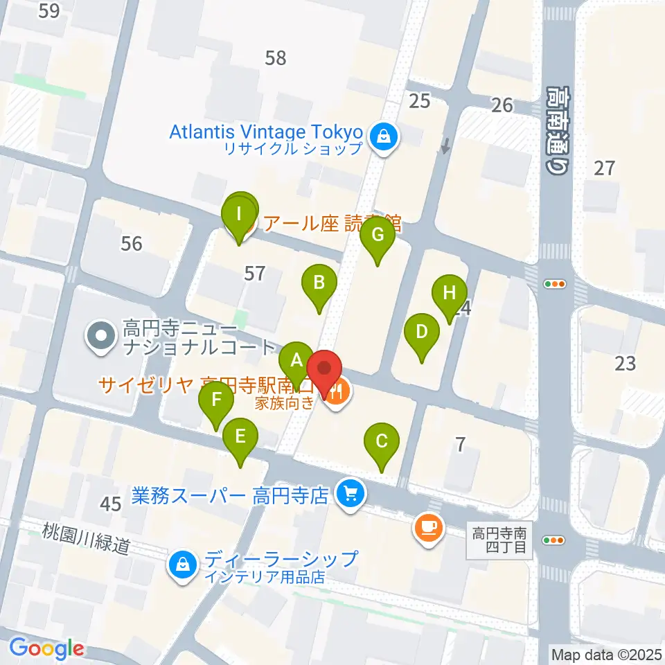RECORD BOY周辺のカフェ一覧地図