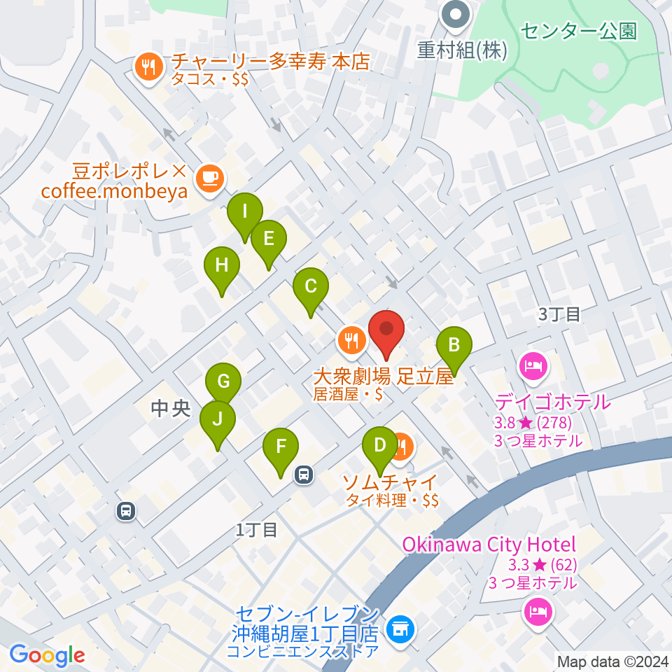 ジターヌ周辺のカフェ一覧地図