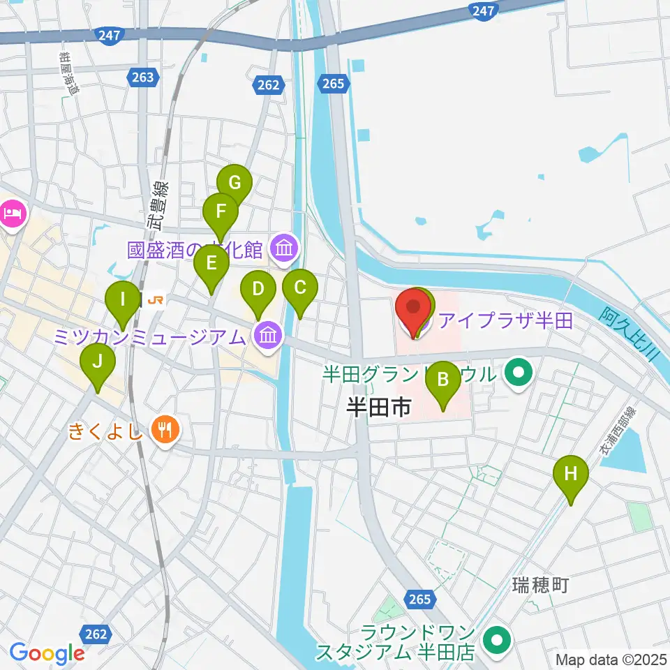 アイプラザ半田周辺のカフェ一覧地図
