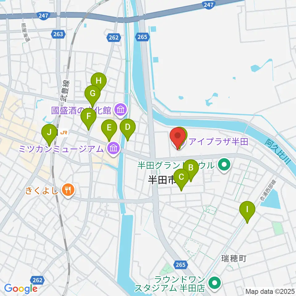 アイプラザ半田周辺のカフェ一覧地図