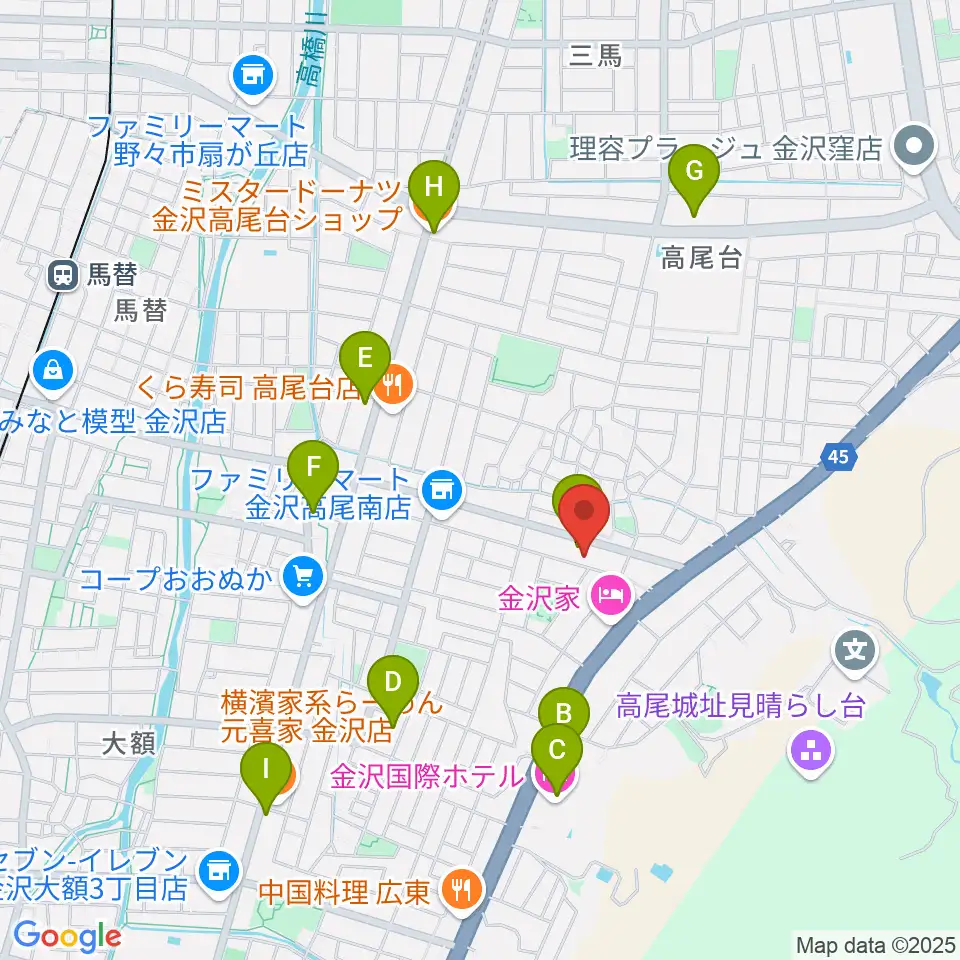 北村 箏・三弦教室周辺のカフェ一覧地図