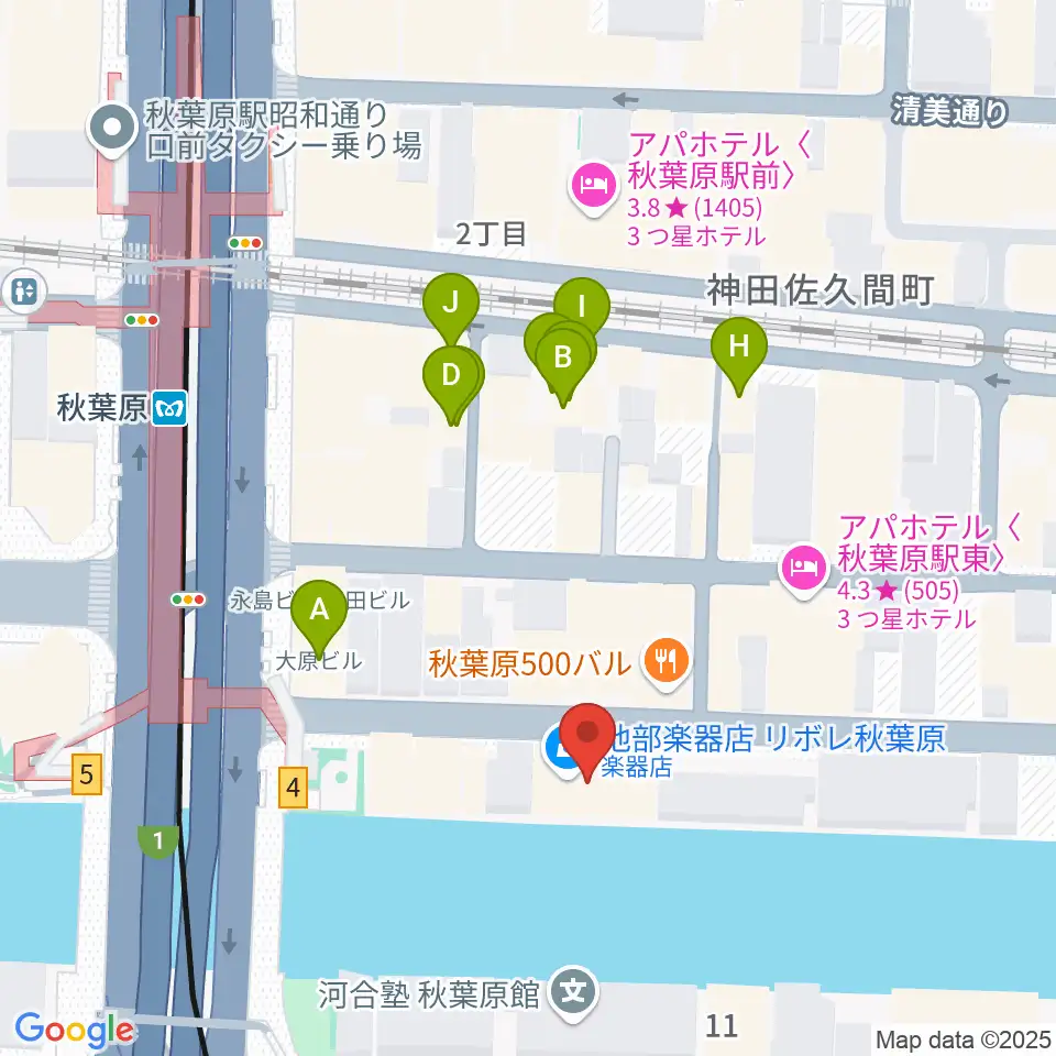 CLUB GOODMAN周辺のカフェ一覧地図