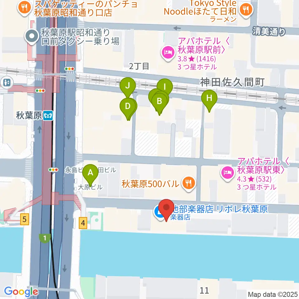 CLUB GOODMAN周辺のカフェ一覧地図