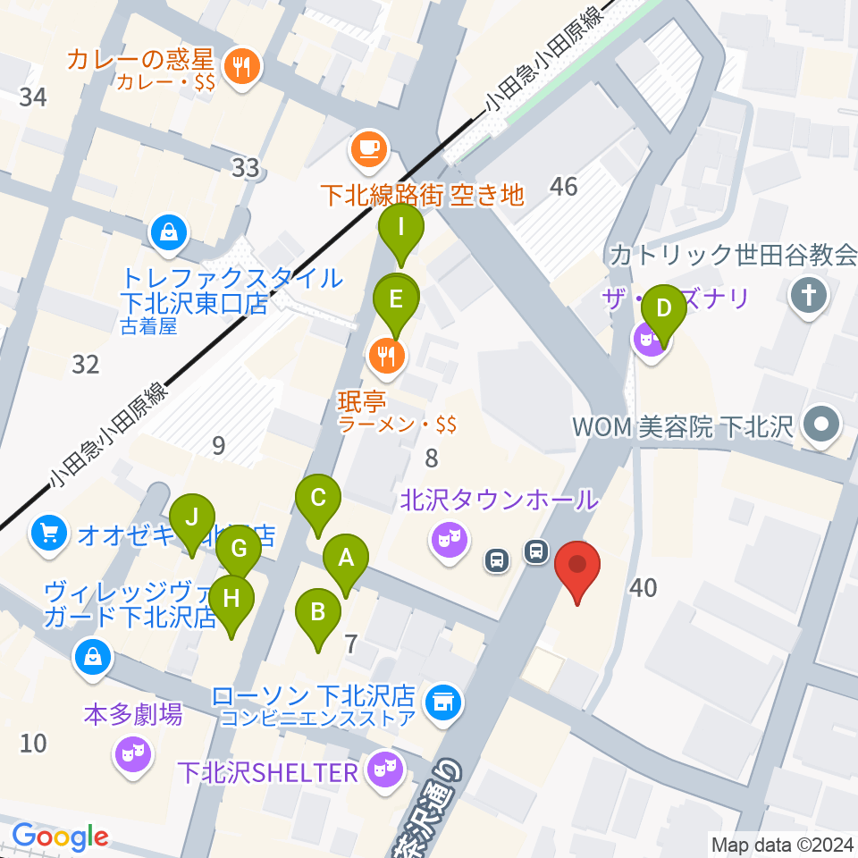 ディスクユニオン下北沢店周辺のカフェ一覧地図