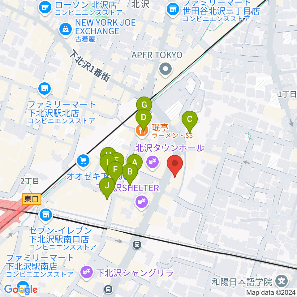 ディスクユニオン下北沢店周辺のカフェ一覧地図