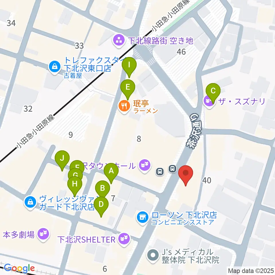 ディスクユニオン下北沢店周辺のカフェ一覧地図