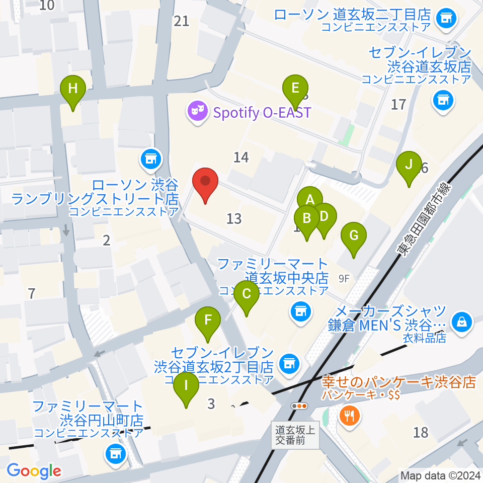 ゲートウェイスタジオ渋谷道玄坂店周辺のカフェ一覧地図