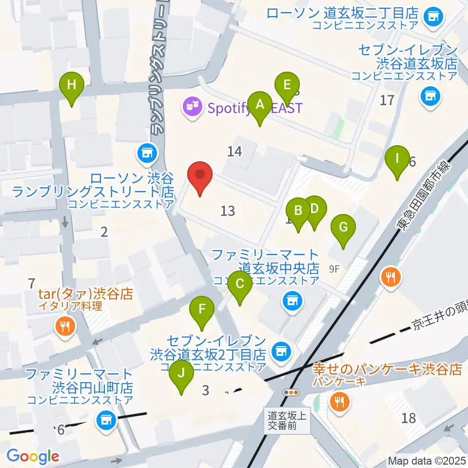 ゲートウェイスタジオ渋谷道玄坂店周辺のカフェ一覧地図