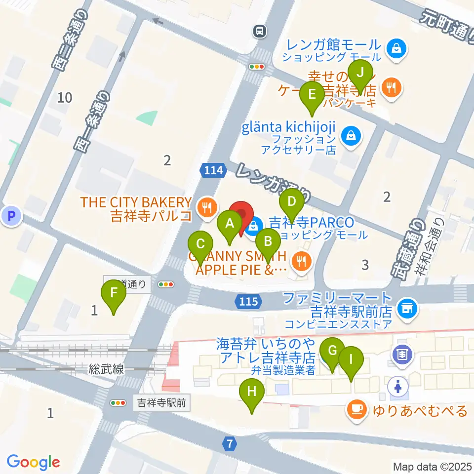 ディスクユニオン吉祥寺店周辺のカフェ一覧地図