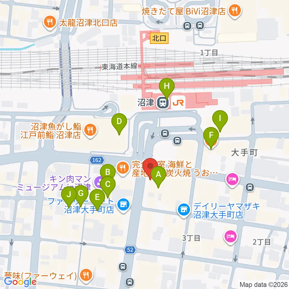 沼津ラクーンよしもと劇場 周辺のカフェ一覧マップ 沼津ラクーンよしもと劇場 周辺のカフェ一覧マップ