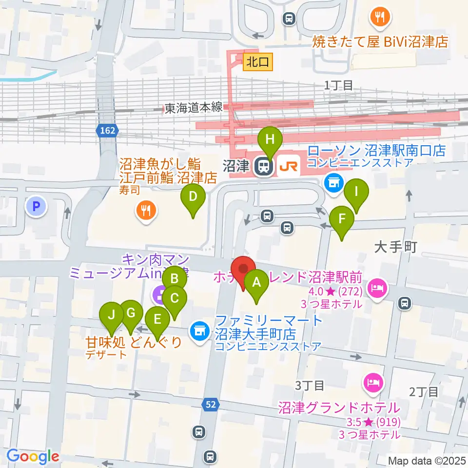 沼津ラクーンよしもと劇場周辺のカフェ一覧地図