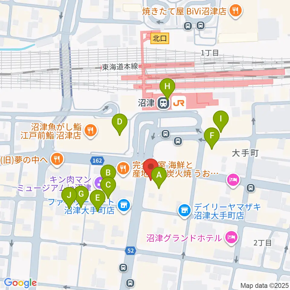 沼津ラクーンよしもと劇場周辺のカフェ一覧地図