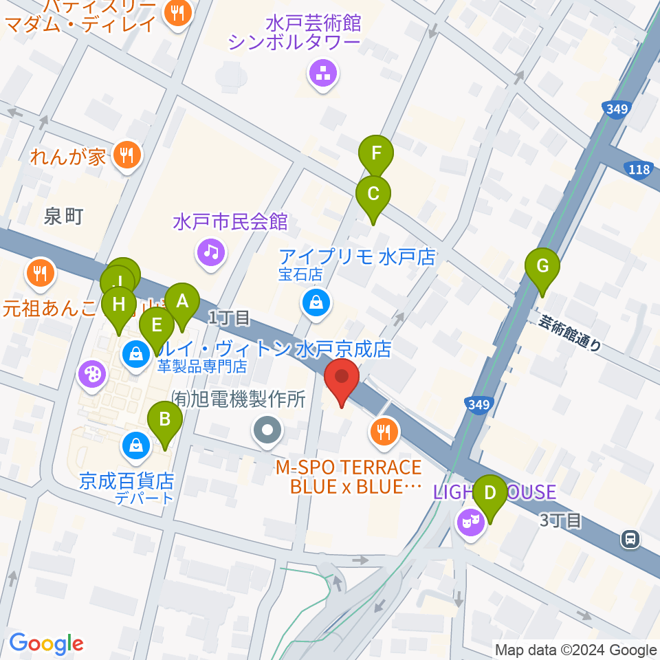 record KNOX周辺のカフェ一覧地図