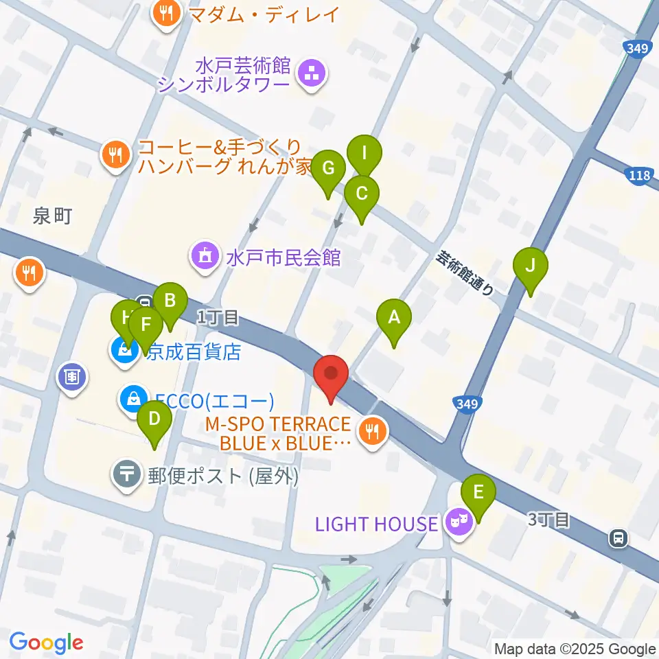 record KNOX周辺のカフェ一覧地図