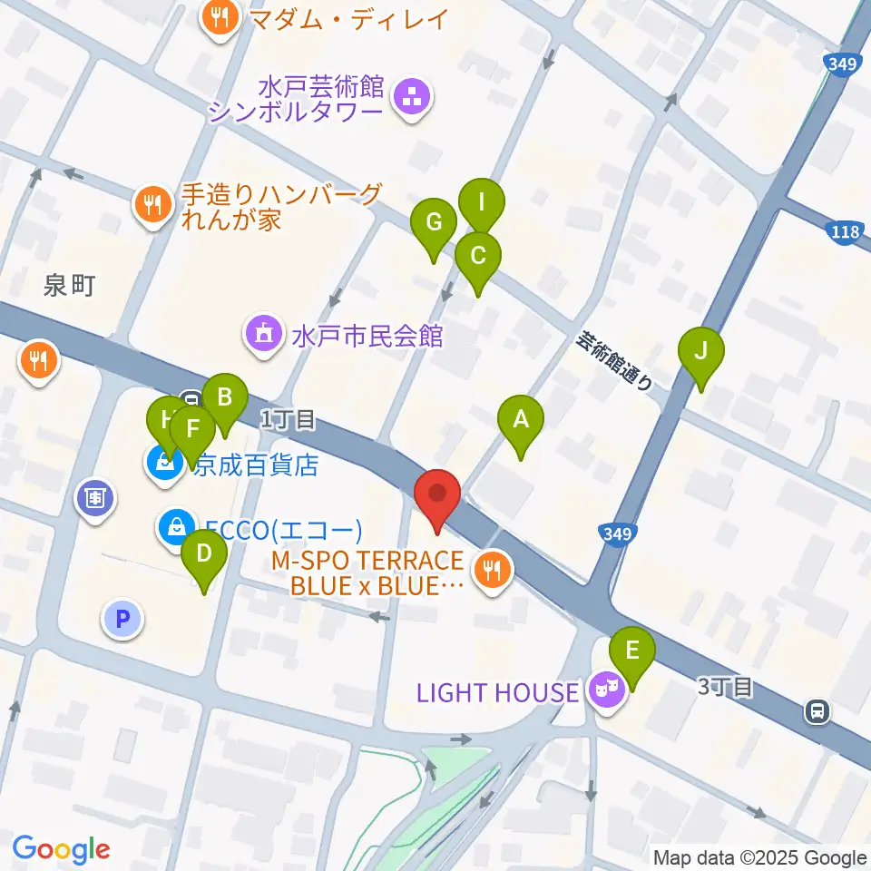 record KNOX周辺のカフェ一覧地図