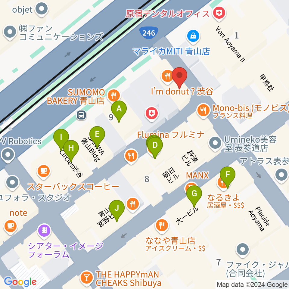 青山ZERO周辺のカフェ一覧地図