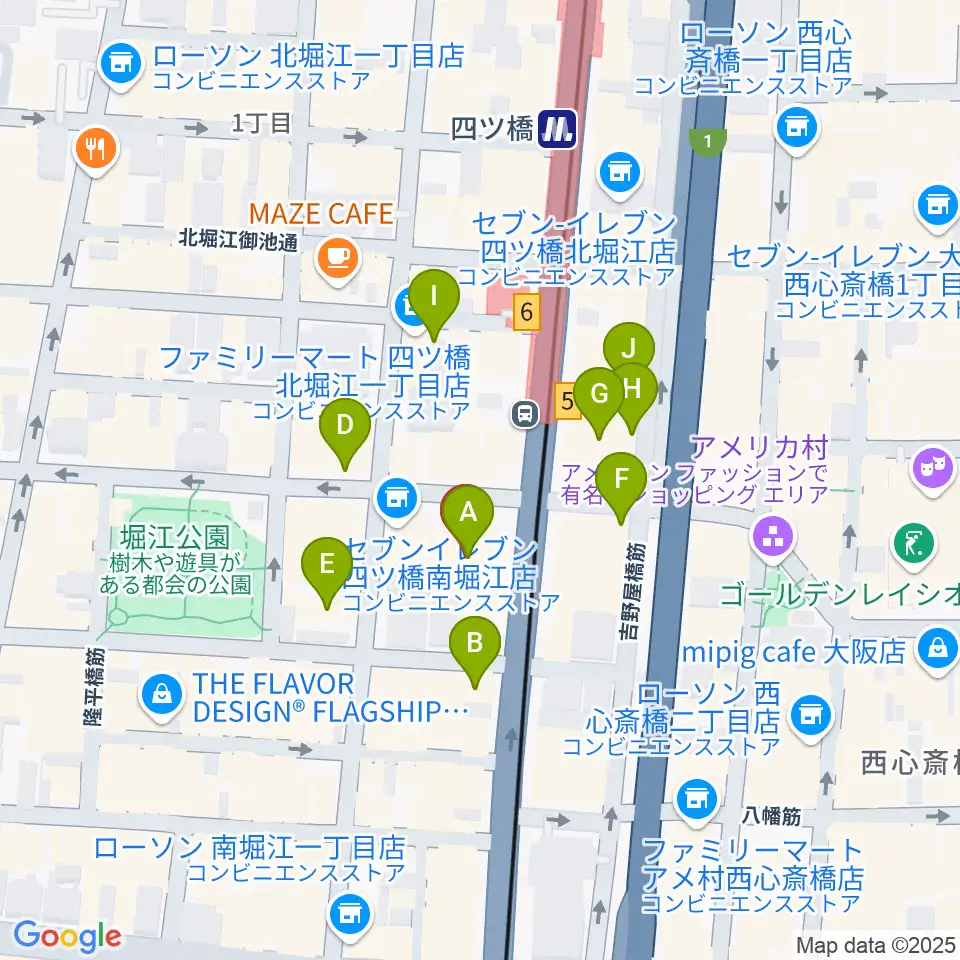 TIME BOMB RECORDS周辺のカフェ一覧地図