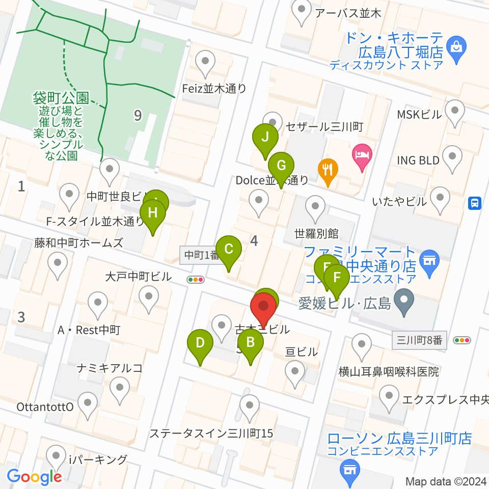 広島ダムレコーズ周辺のカフェ一覧地図