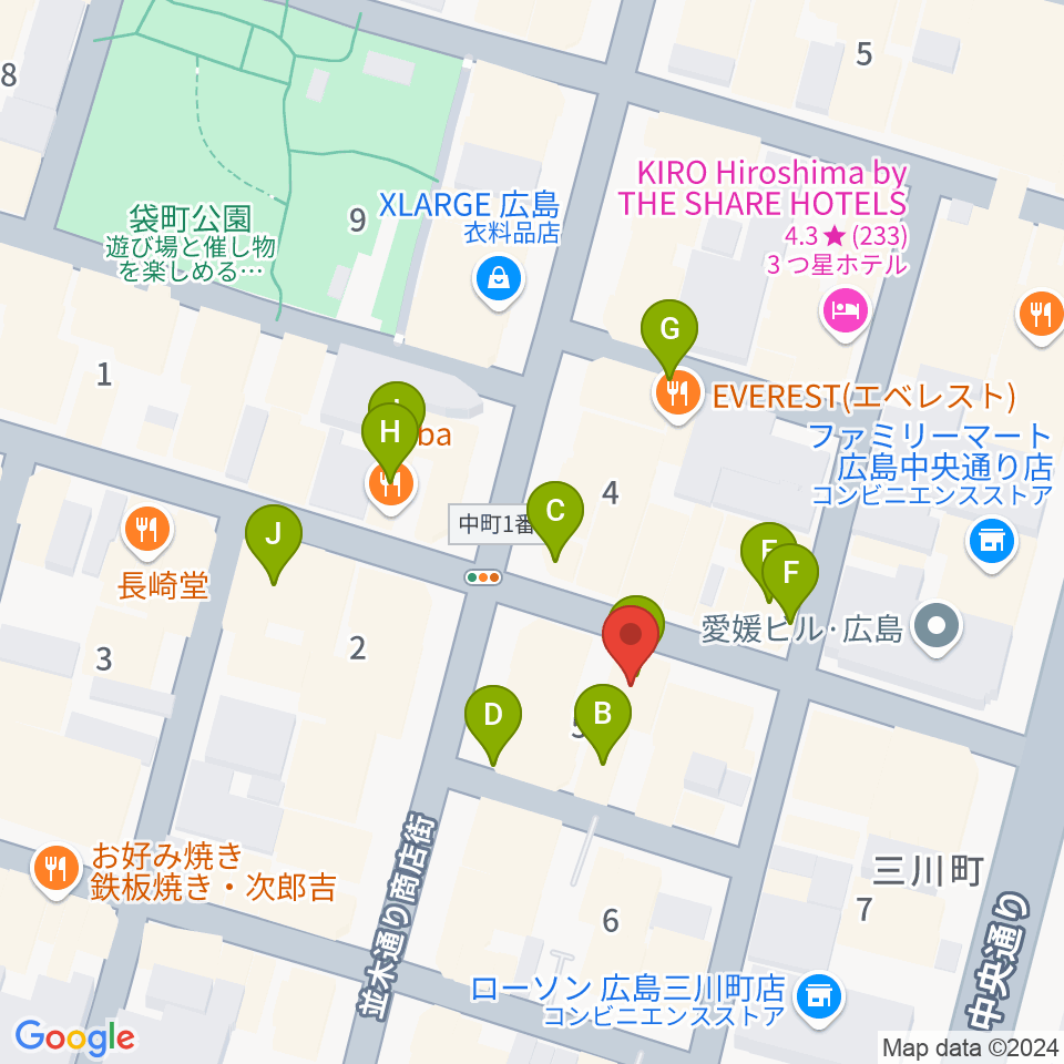 広島ダムレコーズ周辺のカフェ一覧地図