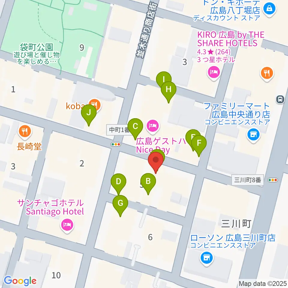 広島ダムレコーズ周辺のカフェ一覧地図