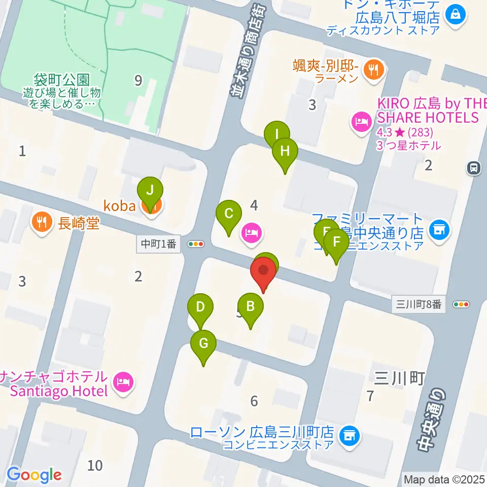 広島ダムレコーズ周辺のカフェ一覧地図